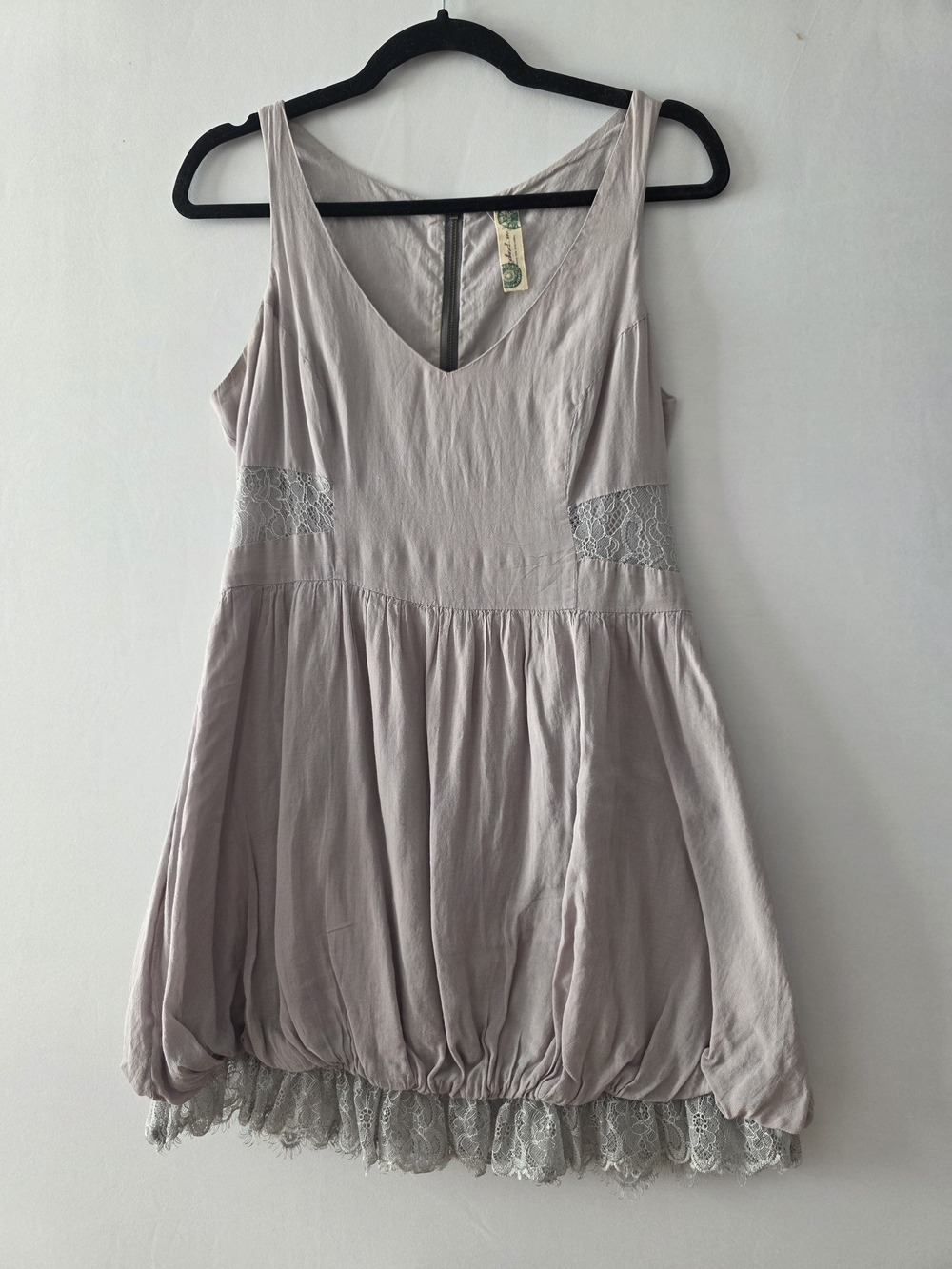 Free People Dusty Mauve Lace-Trim Midi Dress